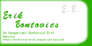 erik bontovics business card